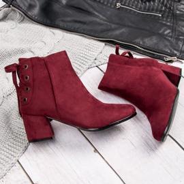 Women's boots with a binding red 1