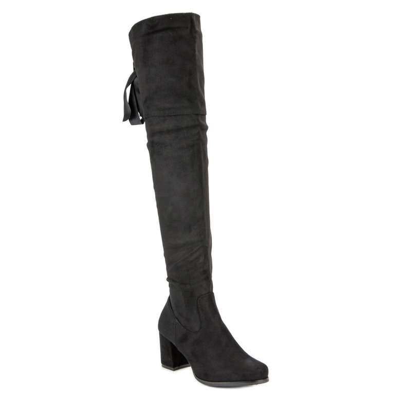 Queentina Elegant high-heeled thigh-high boots black 1