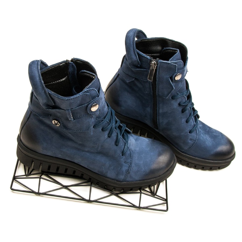 Navy blue workery vinceza boots 1