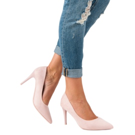 Suede heels pink 2