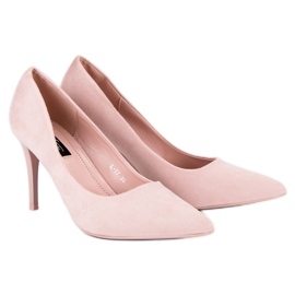 Suede heels pink 5