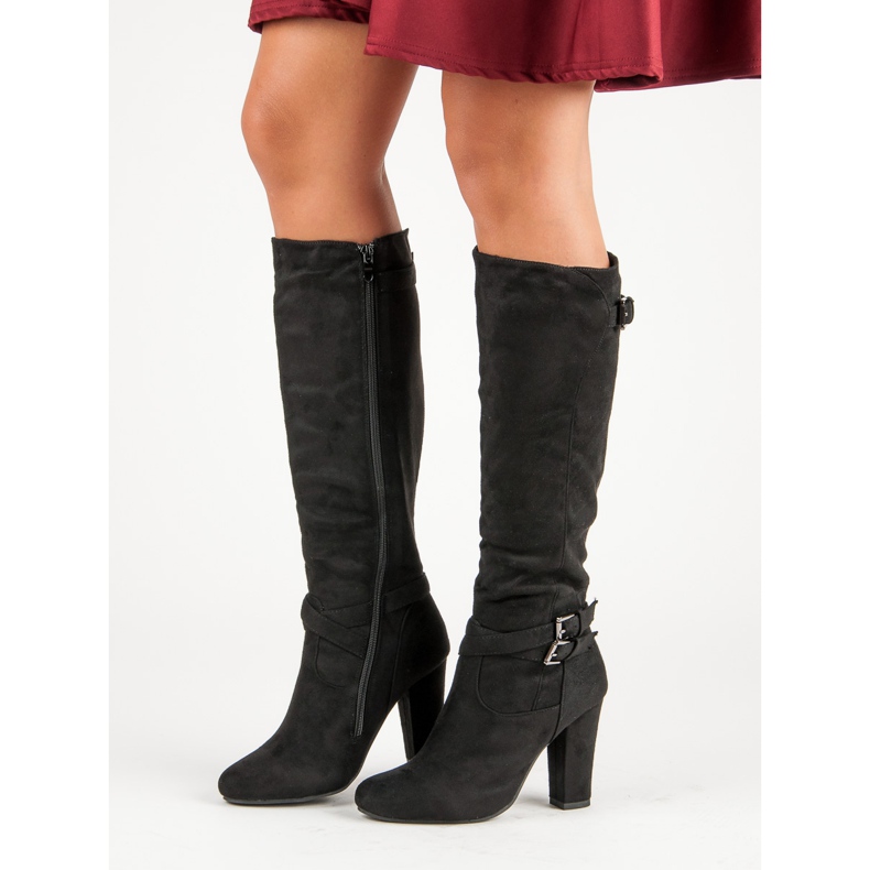 Groto Gogo Suede boots on the post black 1
