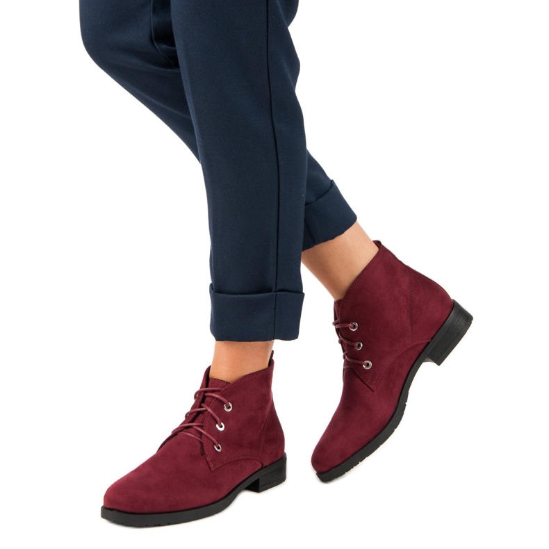 Sweet Shoes Low tied ankle boots red 1 Sweet Shoes Low tied ankle boots red 1