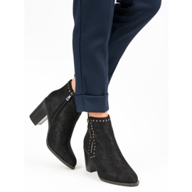 Kylie Black Booties On A Post 1