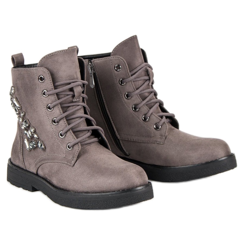 Bestelle Suede trappers grey 1