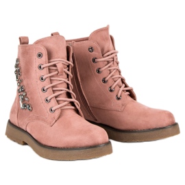 Bestelle Suede trappers pink 1