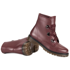 Kayla Lace-up workers red 2