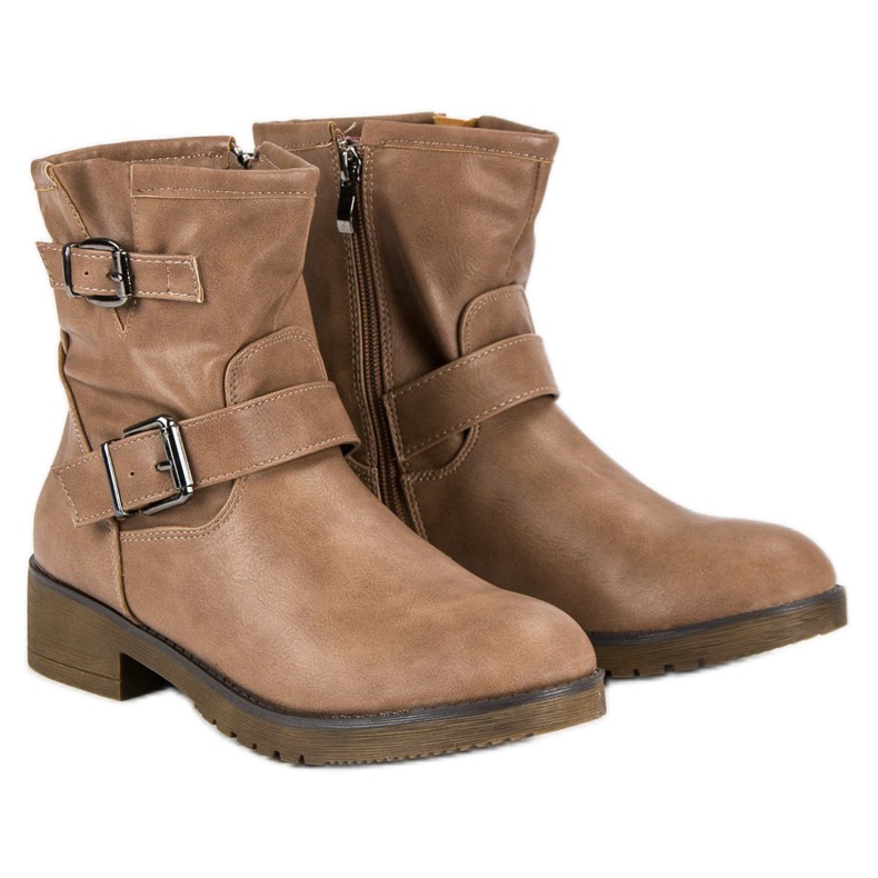 Encor Beige biker boots 1