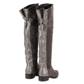 Filippo Suede over-the-knee boots grey 1