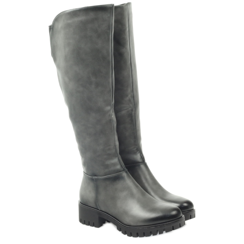 M.Daszyński Boots with a thick bottom Daszyński MR1813 grey 3