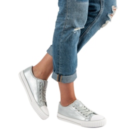 Silver sneakers grey 1