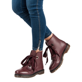 Kayla Lace-up workers red 1