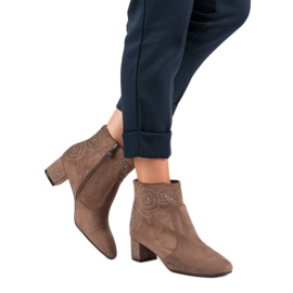 Stylish suede boots brown 1