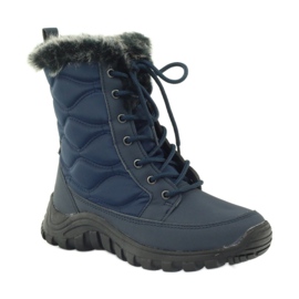 Sport Snow Boots On Fur DK navy blue 1
