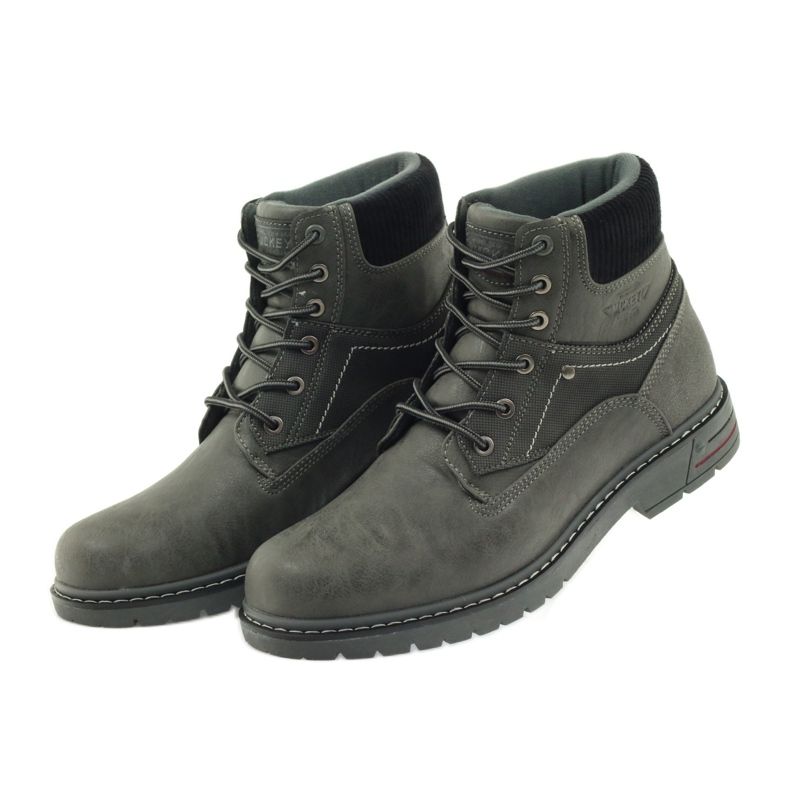 Gray boots tied McKey 616 grey 4