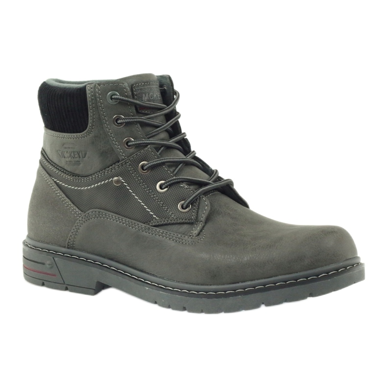 Gray boots tied McKey 616 grey 1
