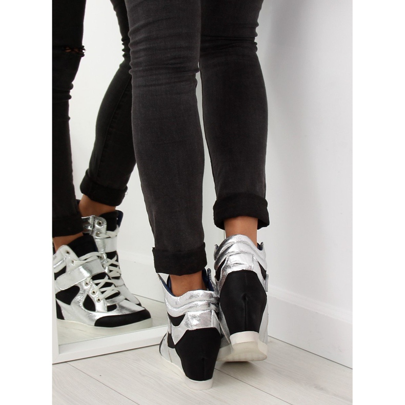 Black insulated sneakers 2355 BLACK / WHITE grey 2