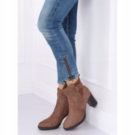 Brown high-heeled boots 6139 Khaki 2
