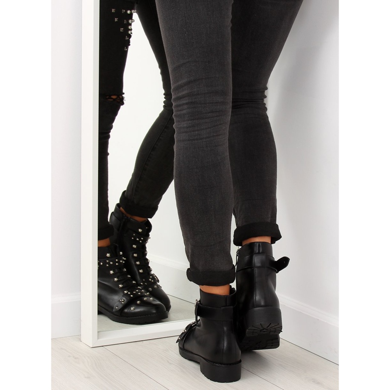 Black Boots with studs black A3309 Black 1