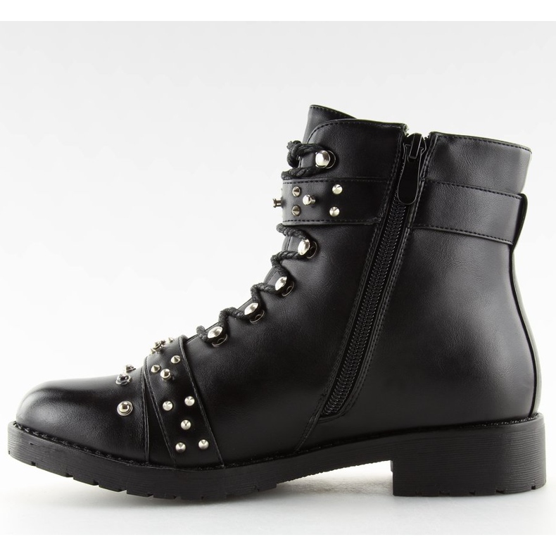 Black Boots with studs black A3309 Black 2