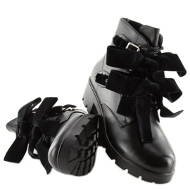 Black Boots with studs black A1208 black 1