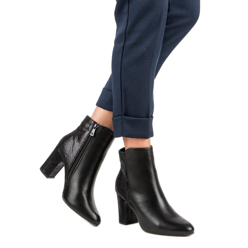 Kylie Black Booties On A Post 1