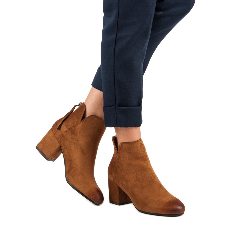 Vinceza Suede high-heeled ankle boots brown 2