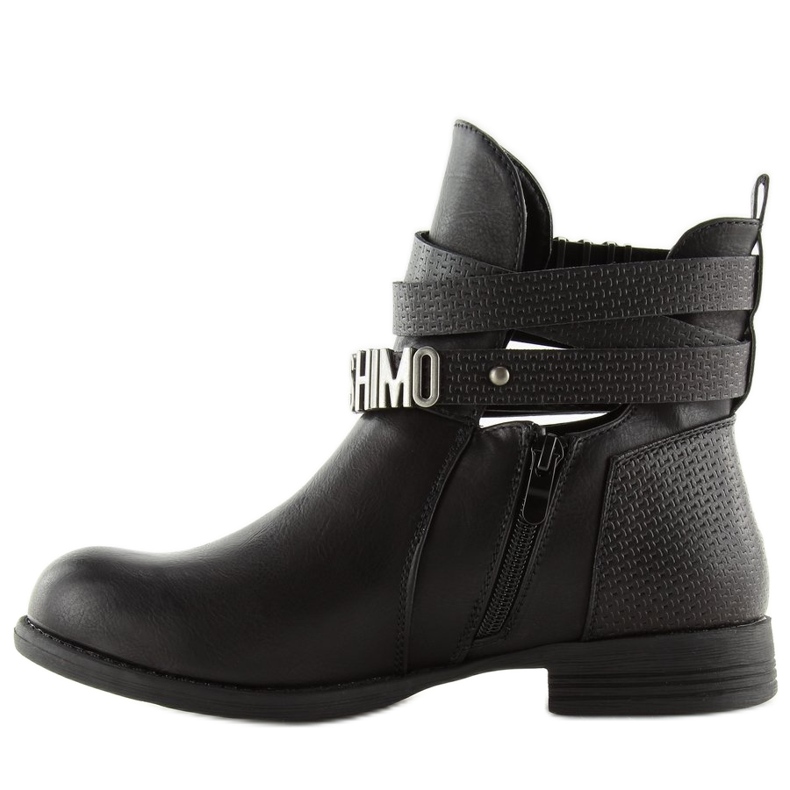 Black cut out boots 302-PA Black 1