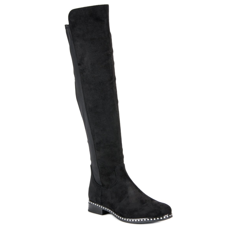 Filippo Tight-fitting boots on a flat heel black 1