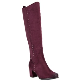Comfortable VINCEZA high heel boots red 1