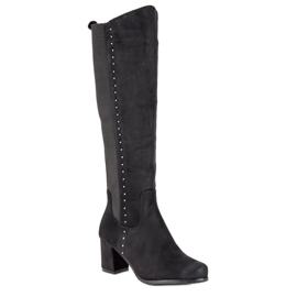 Comfortable VINCEZA high heel boots black 1