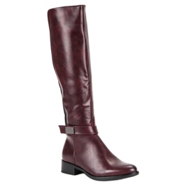 VINCEZA maroon boots red 1