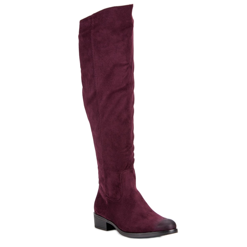 VINCEZA maroon boots red 1