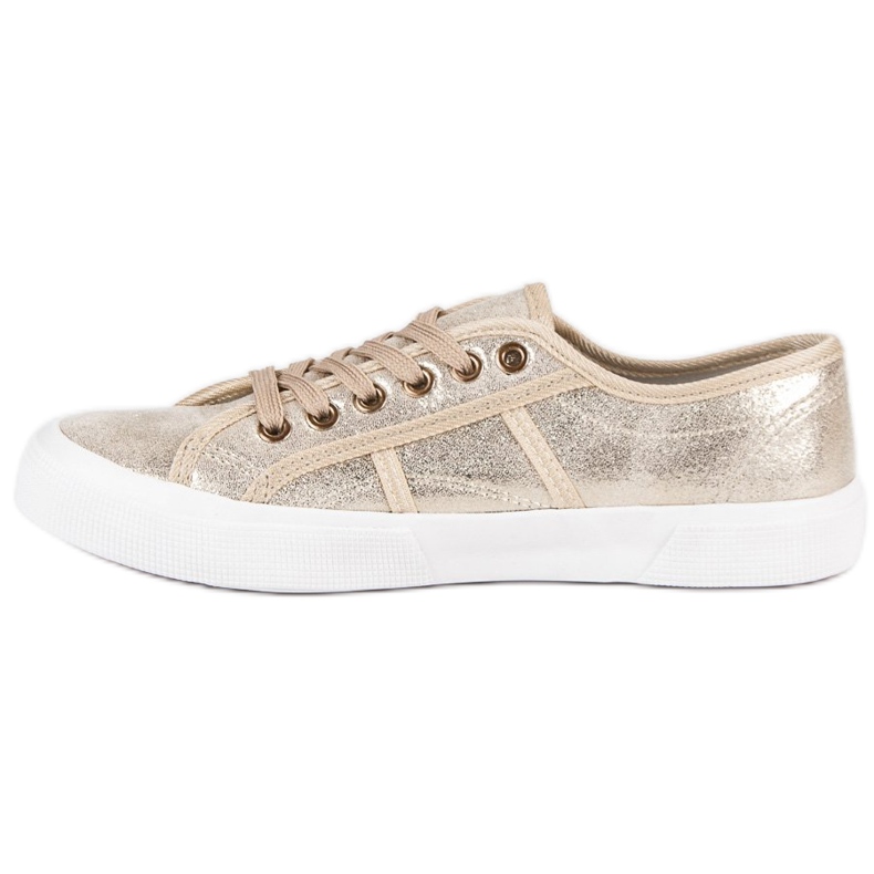 J. Star Golden Lace-Up Sneakers 1