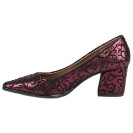 Kylie Elegant Burgundy Pumps red 1