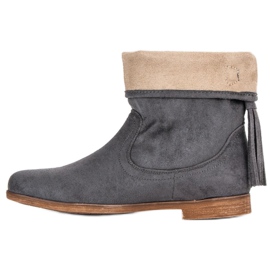 Weide Boho suede booties grey 1