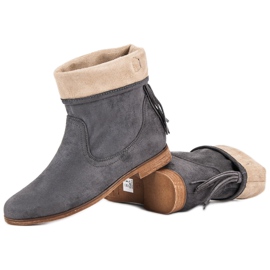 Weide Boho suede booties grey 2