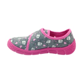 Befado children's shoes 557X041 slippers grey pink 2