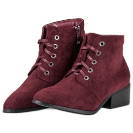 Tied burgundy boots red 2