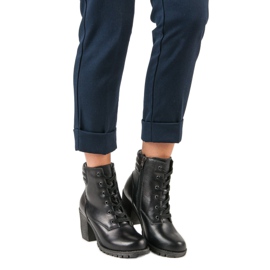 Black leather ankle boots on a vinceza post 1