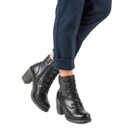 Black leather ankle boots on a vinceza post 2