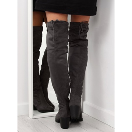 Over-the-knee boots with wide heels gray BH108-HB Gray grey 2