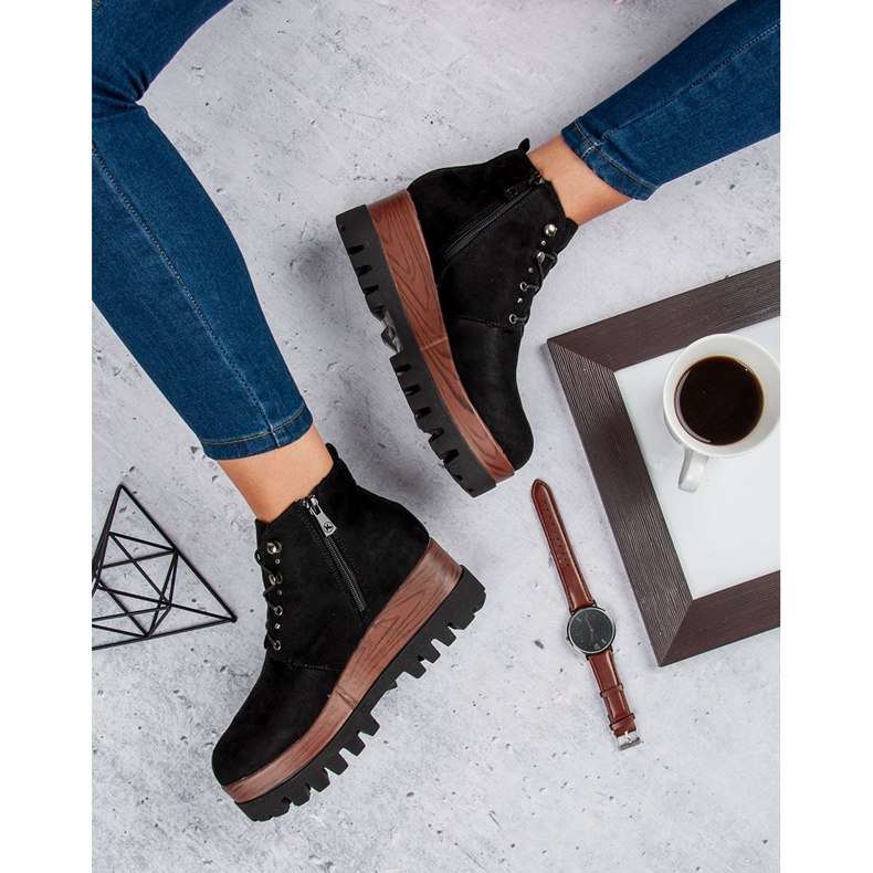 Kylie Suede Wedge Boots black 1