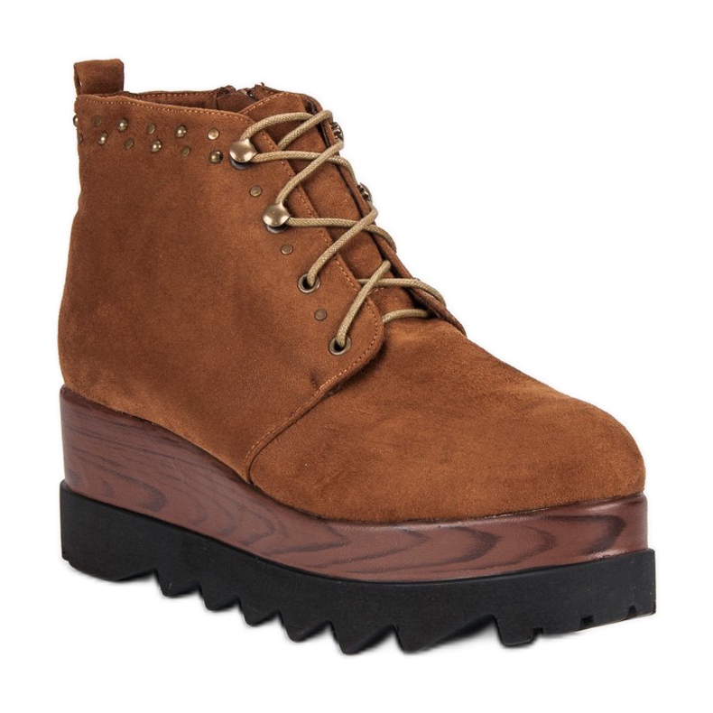 Kylie Suede Wedge Boots brown 1