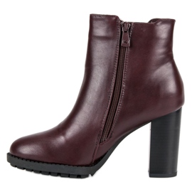 Kylie Burgundy Booties On The Post black 1