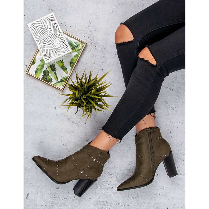 Kylie Khaki suede boots multicolored green 1