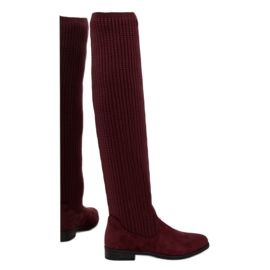Burgundy boots BM102 red multicolored 1