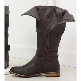 Gray riding boots for women 439-PG Gray grey 2