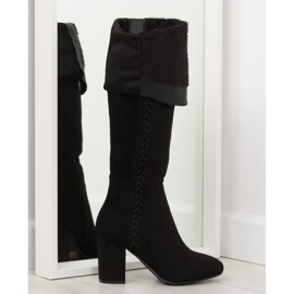 Black high heels boots BH133-HB black 1