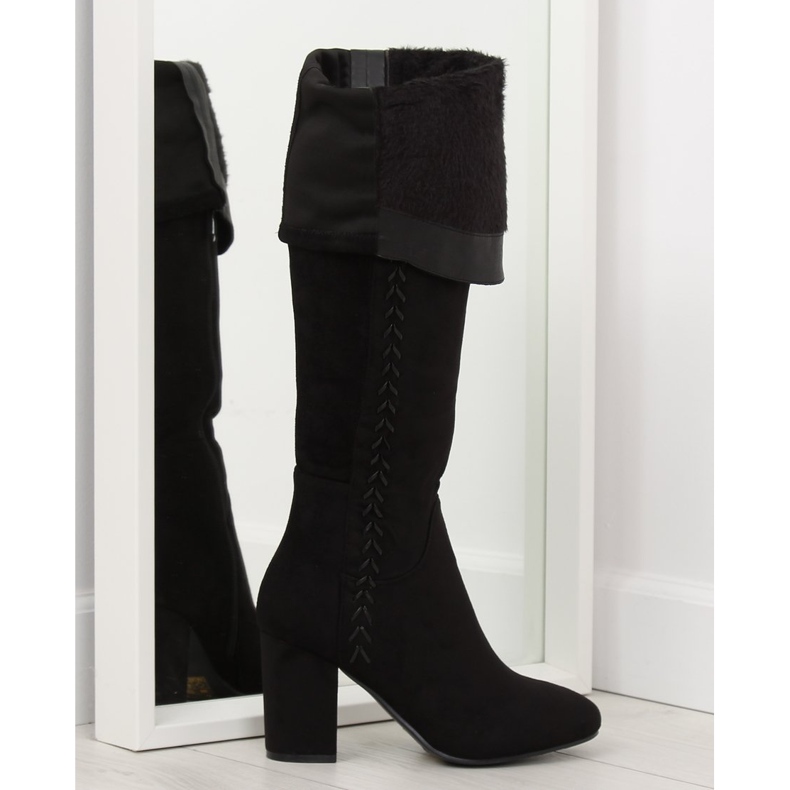 Black high heels boots BH133-HB black 1